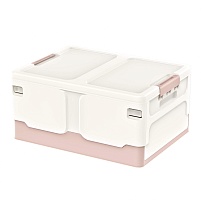 Ящик пластиковый складной белый, дно розовое, 480х360х240 мм в Барнауле