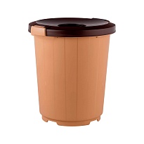 Мусорный бак с крышкой - воронкой на колесах 105 л бежевый 105 бежевый в Барнауле