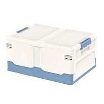 Ящик пластиковый складной белый, дно синее, 480х360х240 мм в Барнауле Ящик пластиковый складной белый, дно синее, 480х360х240 мм в Барнауле