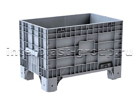 Контейнер iBox сплошной на ножках с пробкой серый в Барнауле