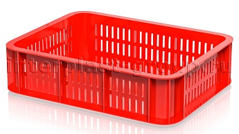 Ящик (лоток) кондитерский перфорированные стенки сплошное дно красный в Барнауле Ящик (лоток) кондитерский перфорированные стенки сплошное дно красный в Барнауле