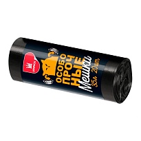 Мешки для мусора 35 л, черные, в рулоне 20 шт., ПНД, 12 мкм, 600х500 мм, Особопрочные, МП7788 в Барнауле