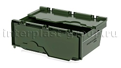 Вкладываемый контейнер KVR 6422 усиленный с распашной крышкой темно-зеленый