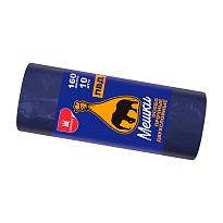 Мешки для мусора 160 л, синие, рулон 10 шт., ПВД, 35 мкм, 1100х900 мм, Уфа Пак, МВ1755 (МВ 160-10ср) в Барнауле
