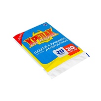 Мешки для мусора 20 л, с ручками, черные, в пачке 20 шт., ПНД, 10 мкм, 550х440 мм, Крепак, 4607075710085 в Барнауле