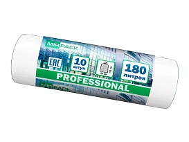 Мешки для мусора 180 л, прозрачные, в рулоне 10 шт., ПВД, 30 мкм, 1100х930 мм, PROFESSIONAL, 180104408 в Барнауле