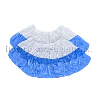 Бахилы бело-синие 1000 шт (500 пар), 48 мкм, двойная подошва, с одной резинкой, Эконом+ в Барнауле