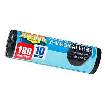 Мешки для мусора 180 л, с ушками, черные, в рулоне 10 шт., ПНД, 20 мкм, 1150х800 мм, Крепак, 4607075710498 в Барнауле Мешки для мусора 180 л, с ушками, черные, в рулоне 10 шт., ПНД, 20 мкм, 1150х800 мм, Крепак, 4607075710498 в Барнауле