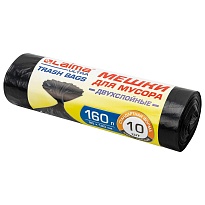 Мешки для мусора 160 л, черные, в рулоне 10 шт., ПВД, 30 мкм, 1200х900 мм, LAIMA ULTRA, 607694 в Барнауле