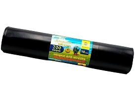 Мешки для мусора 200 л, ароматизированные, черные, в рулоне 10 шт., ПВД, 100 мкм, 1200х800 мм, Добрыня, Dob20010black в Барнауле