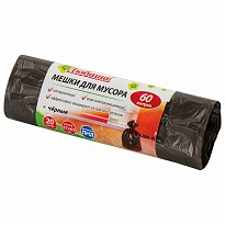 Мешки для мусора 60 л, черные, в рулоне 20 шт., ПНД, 5 мкм, 650х570 мм, Любаша, 605331 в Барнауле Мешки для мусора 60 л, черные, в рулоне 20 шт., ПНД, 5 мкм, 650х570 мм, Любаша, 605331 в Барнауле