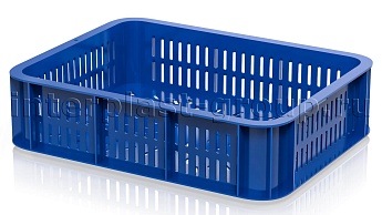 Ящик (лоток) кондитерский перфорированный синий в Барнауле Ящик (лоток) кондитерский перфорированный синий в Барнауле