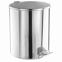 Ведро для мусора с педалью, усиленное, ТИТАН, 7 л, кольцо под мешок, нержавеющая сталь, хром в Барнауле