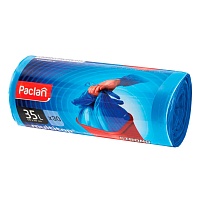 Мешки для мусора 35 л, с ушками, синие, в рулоне 30 шт., ПНД, 10,5 мкм, 640х500 мм, PACLAN Multitop, 600819 в Барнауле