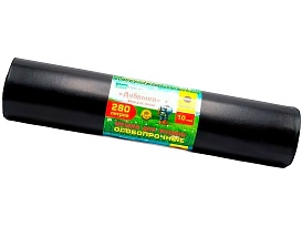 Мешки для мусора 280 л, ароматизированные, черные, в рулоне 10 шт., ПВД 110 мкм, 1400х930 мм, Добрыня, Dob28010black в Барнауле