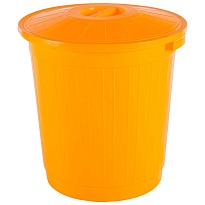 Мусорный бак с крышкой 50 л желтый 50 желтый в Барнауле