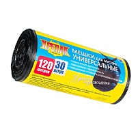 Мешки для мусора 120 л, черные, в рулоне 30 шт., ПНД, 15 мкм, 1100х700 мм, Крепак, 4607075710122 в Барнауле Мешки для мусора 120 л, черные, в рулоне 30 шт., ПНД, 15 мкм, 1100х700 мм, Крепак, 4607075710122 в Барнауле