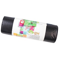 Мешки для мусора 220 л, черные, в рулоне 10 шт., ПВД, 29 мкм, 1100х830 мм, Концепция Быта ЭкоДом, 604924 в Барнауле
