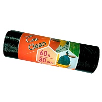 Мешки для мусора 60 л, черные, в рулоне 30 шт., ПНД, 6 мкм, 640х580 мм, Концепция Быта EcoClean, 603890 в Барнауле Мешки для мусора 60 л, черные, в рулоне 30 шт., ПНД, 6 мкм, 640х580 мм, Концепция Быта EcoClean, 603890 в Барнауле