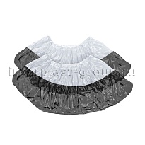 Бахилы бело-черные 1000 шт (500 пар), 48 мкм, двойная подошва, с одной резинкой, Эконом+ в Барнауле Бахилы бело-черные 1000 шт (500 пар), 48 мкм, двойная подошва, с одной резинкой, Эконом+ в Барнауле