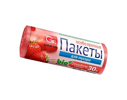 Мешки для мусора 30 л, ароматизированные, Клубника, красные, в рулоне 20 шт., ПНД, 9 мкм, 560х530 мм, GRIFON Aroma, 101-020 K в Барнауле