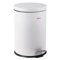 Ведро-контейнер для мусора (урна) с педалью LAIMA Classic, 12 л, белое, глянцевое, металл, со съемным внутренним ведром в Барнауле