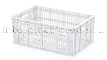 Ящик для молока, мяса, овощей и фруктов большая перфорация дно перфорированное белый в Барнауле
