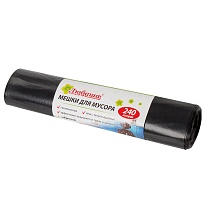 Мешки для мусора 240 л, черные, в рулоне 5 шт., ПВД 30 мкм, 1300х900 мм, Любаша, 605338 в Барнауле Мешки для мусора 240 л, черные, в рулоне 5 шт., ПВД 30 мкм, 1300х900 мм, Любаша, 605338 в Барнауле