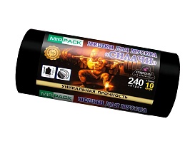 Мешки для мусора 240 л, ароматизированные, черные, в рулоне 10 шт., ПВД 40 мкм, 1500х1100 мм, СИЛАЧИ, sil24011110 в Барнауле